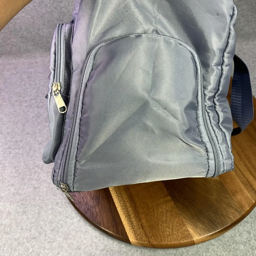 ZUOMANNI Nylon‎ Duffel Bag Gray Gym Travel Weekender Shoulder Strap Shoe Pocket